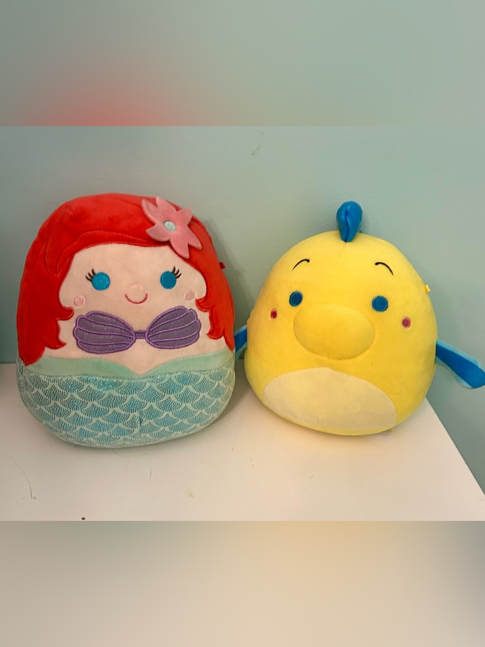 Squishmallows x Disney The Little Mermaid Ariel & Flounder Lot of 2 6.5"